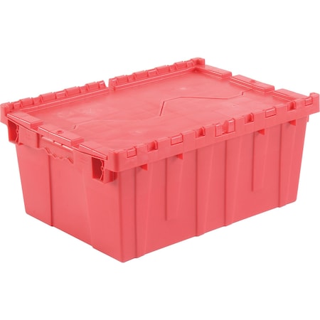 Global Industrial Distribution Container With Hinged Lid, 21.9x15.3x9.7, Red 257808RD